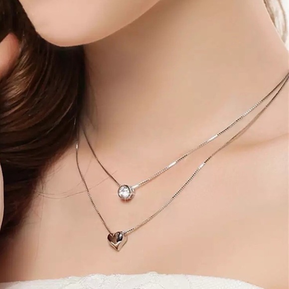 🌟 Host Pick🌸 S925 CZ Double Heart Necklace - Picture 4 of 4